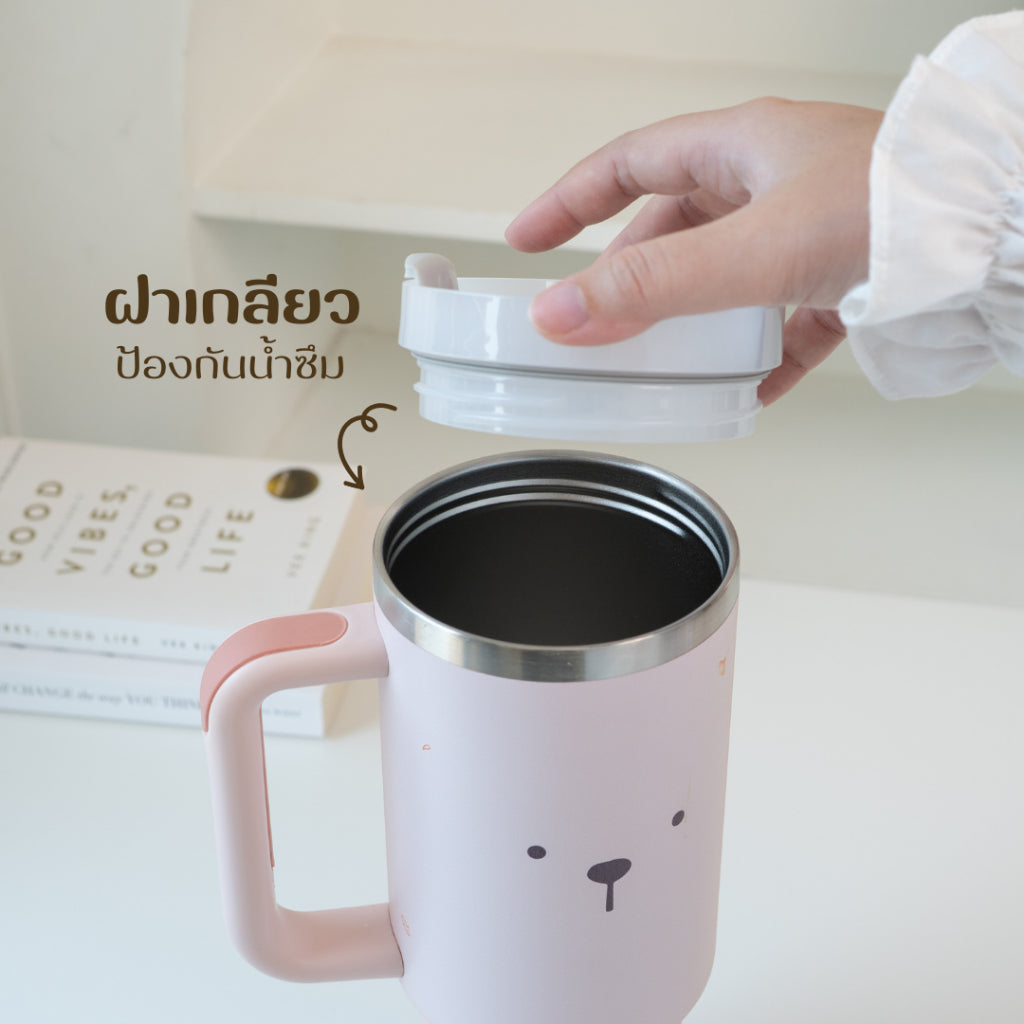 GiGi Tumble แก้วพี่หมีบิ๊กบึ่ม เก็บอุณภูมิ ขนาด 40oz วัสดุ Food Grade Stainless Steel S304